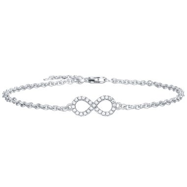 Jun: Infinity Silberarmband mit Zirkonia