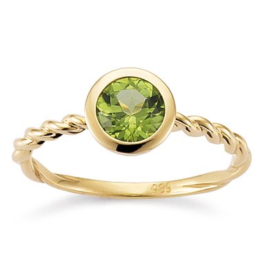 Palido: Gelbgoldring mit einem Peridotstein