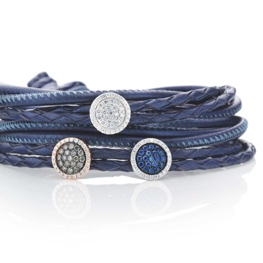 Capolavoro: Dolcini Armband Leder mit Aufschieber Brillanten und Saphiren